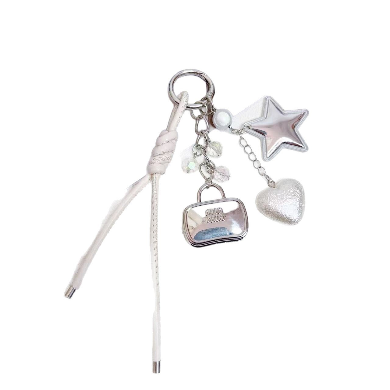 Heart-shaped hand-woven keychain