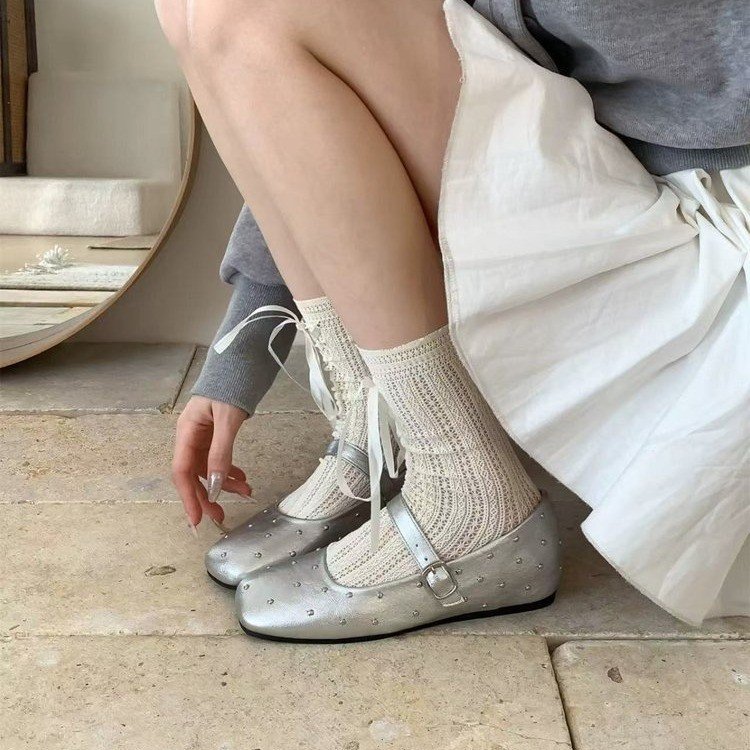 Studded ballet flats